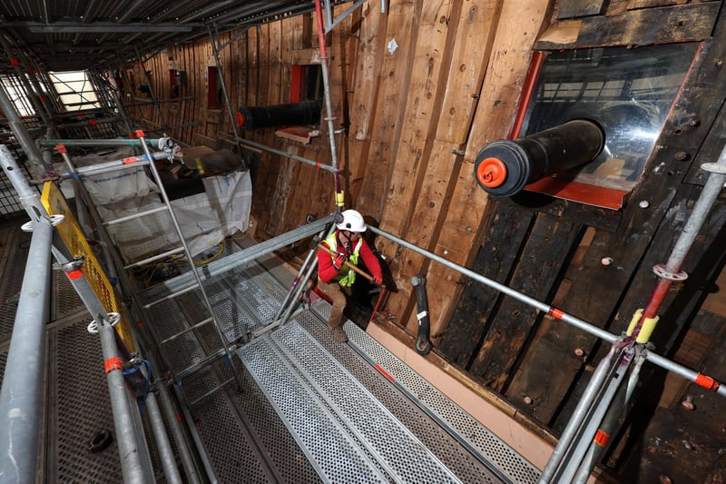 Pictured is James Haycraft, Shipwright, working on the project.
Picture: Sam Stephenson.