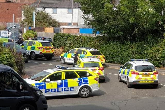 Police in Kingston Crescent after the incident which left a man in hospital