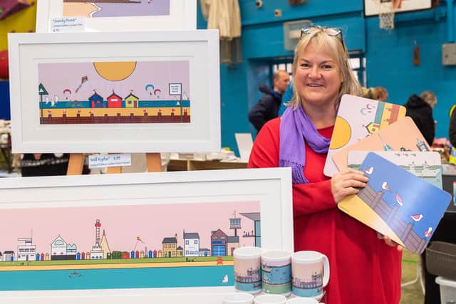 Lizzie Cornelius pictured with some of her work. Picture: Vernon Nash