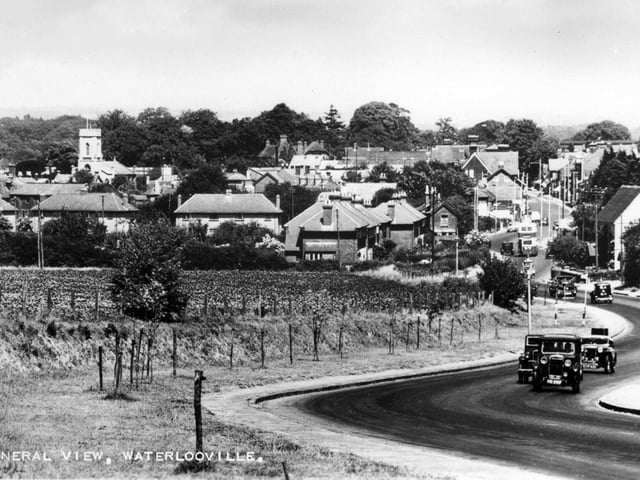 Looking north over Waterlooville in the late 1930's. No street lighting to speak of.