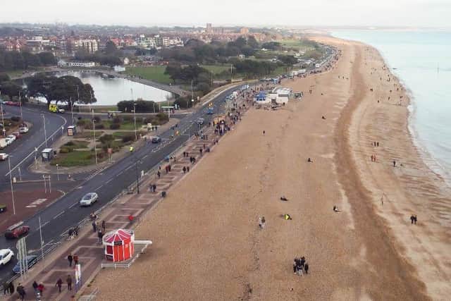 Drone footage taken of Southsea seafront on January 9 for Portsmouth City Council