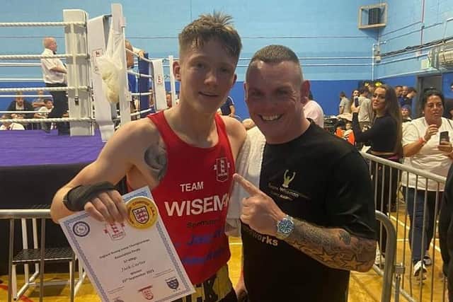 Southern counties junior ABA under-60kg champion Jack Carter, left