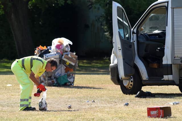 The clean-up operation Picture: Simon Czapp/Solent News & Photo Agency