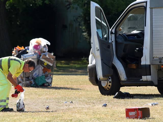 The clean-up operation Picture: Simon Czapp/Solent News & Photo Agency