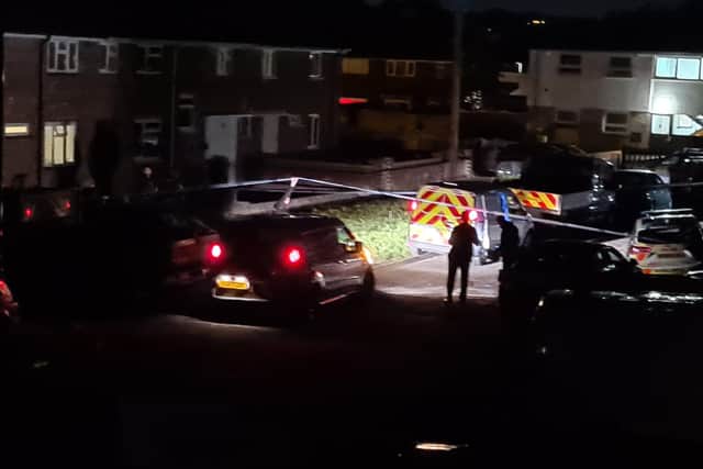 Police cordon of the street on Tichborne Grove on Saturday.