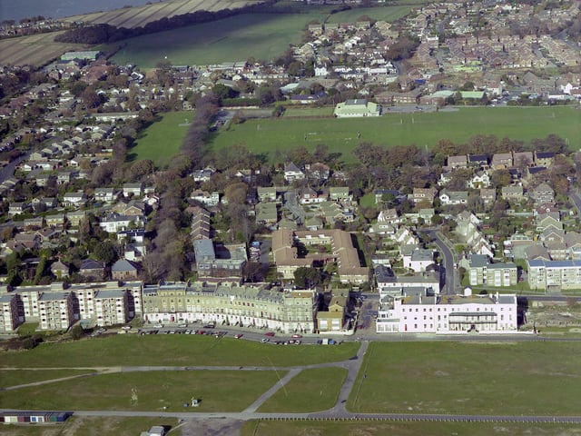 An aerial view of Norfolk Crescent in Hayling Island.