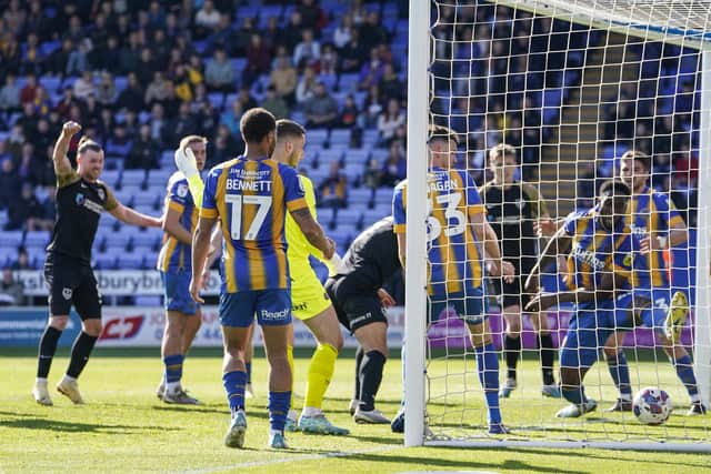 Marlon Pack levels today at Shrewsbury.
