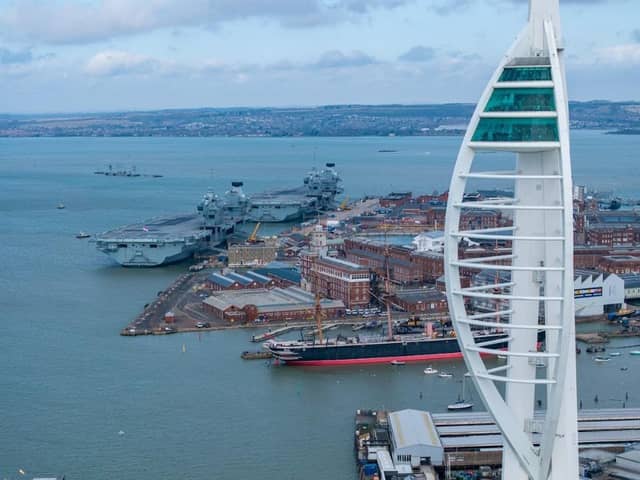HMS Prince of Wales departure from Portsmouth was delayed. Pic: Marcin Jedrysiak