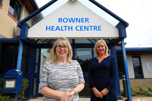 Minister for patient safety and primary care Maria Caulfield visits Smile Dental Care at Rowner Health Centre, Gosport. The minister is pictured with Caroline Dinenage MP, right
Picture: Chris Moorhouse (jpns 270622-02)