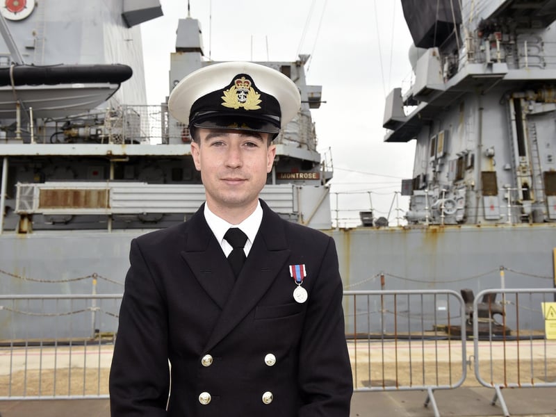 Lieutenant Dom Jacobs who has served on HMS Montrose for 18 months (170423-1975)