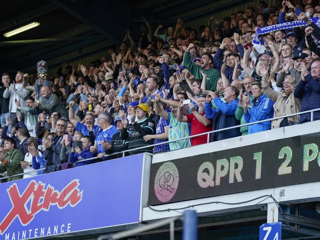Pompey fans packed out the away end at Loftus Road on Saturday.