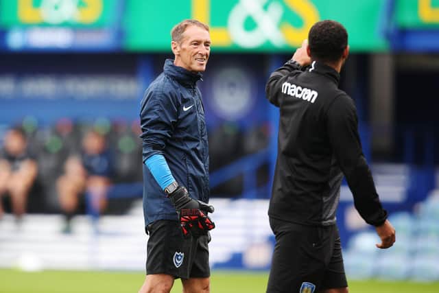 John Keeley missed Pompey's weekend win over AFC Wimbledon following  coronavirus scare. Picture: Joe Pepler