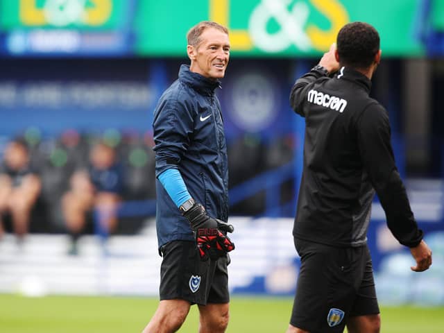 John Keeley missed Pompey's weekend win over AFC Wimbledon following  coronavirus scare. Picture: Joe Pepler