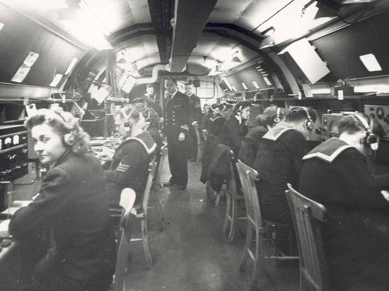 The Royal Naval teleprinter room at UGHQ underground at Fort Southwick