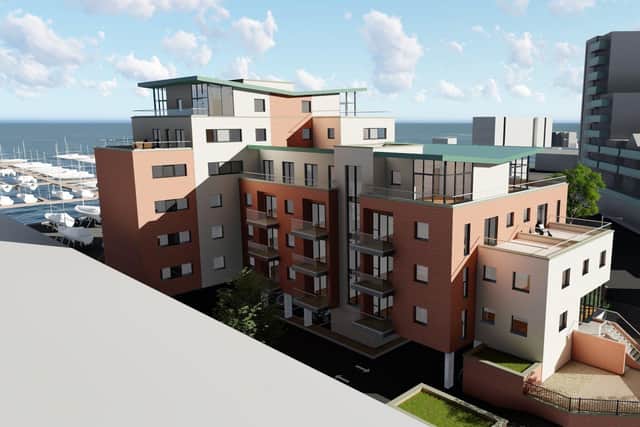 CGI of the proposed 41-flat development at the former Crewsaver building in Mumby Road, Gosport. Picture: PLC Architects