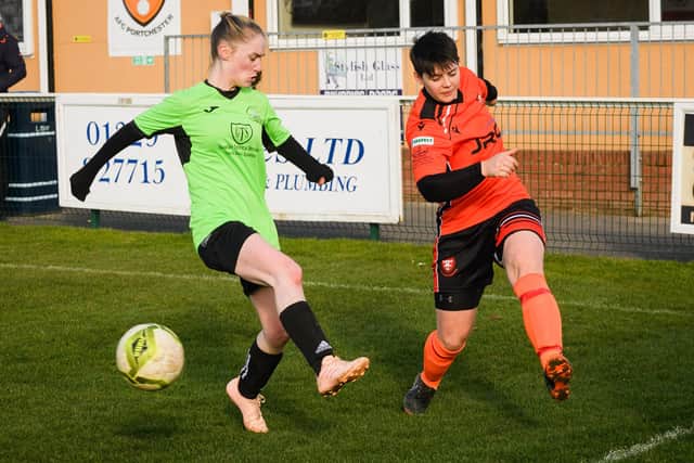 AFC Portchester (orange) v Bedhampton
Picture: Keith Woodland (060321-861)