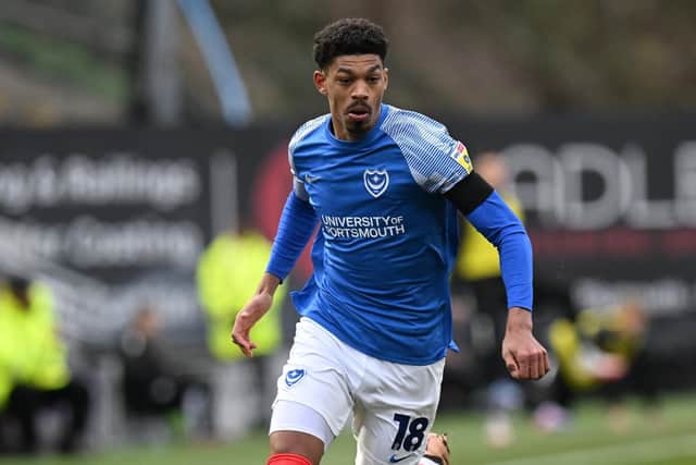 Reeco Hackett's two away cameos have impressed John Mousinho as he considers handing him a Pompey starting recall. Picture: Graham Hunt/ProSportsImages