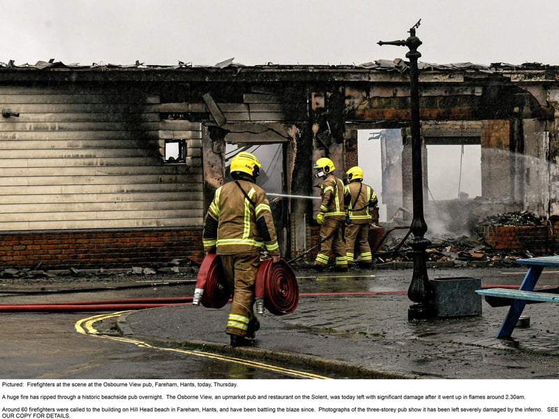 Firefighters at the scene at the Osborne View pub.