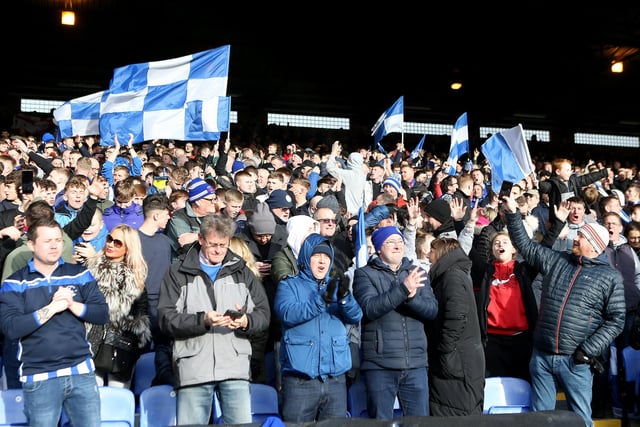 Hartlepool United supporters during the FA Cup match with Crystal Palace at Selhurst Park, London.