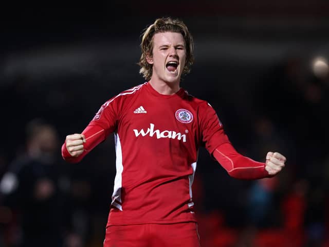 Portsmouth-born Accrington midfielder Tommy Leigh has 11 goals in 42 appearances this season     Piccture: George Wood/Getty Images