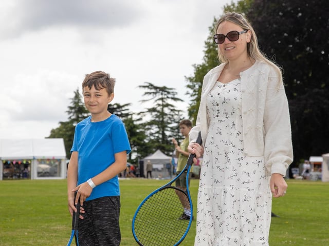 Stansted Park opened its doors for its Summer Festival this weekend, with re-enactments, vintage vehicles, archery, horse displays and lots of fun for the family.Pictured - Collins family enjoying the free tennisPhotos by Alex Shute