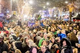 The event will take place on the pedestrianised area of West Street on November 18 and this family friendly event is one of the best attended of the year, attracting thousands of visitors.
Fareham Borough Council will be unveiling a new festive lights display, as part of a five year contract with The Festive Lighting Company and the previous Christmas lights are set to be recycled.

The new lighting scheme, with its warm and cool toned white lights, is twice as energy efficient than the previous LED lighting, while delivering much brighter and more impressive lights.

Pictured is Fareham's Christmas lights switch on last November. Picture: Keith Woodland