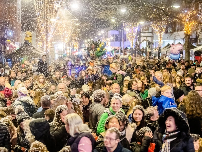 The event will take place on the pedestrianised area of West Street on November 18 and this family friendly event is one of the best attended of the year, attracting thousands of visitors.
Fareham Borough Council will be unveiling a new festive lights display, as part of a five year contract with The Festive Lighting Company and the previous Christmas lights are set to be recycled.

The new lighting scheme, with its warm and cool toned white lights, is twice as energy efficient than the previous LED lighting, while delivering much brighter and more impressive lights.

Pictured is Fareham's Christmas lights switch on last November. Picture: Keith Woodland