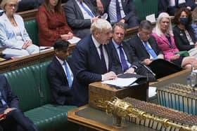 Prime Minister Boris Johnson speaking in the House of Commons, Westminster, where he has announced a 1.25 percent increase in National Insurance. Picture: House of Commons/ PA Wire