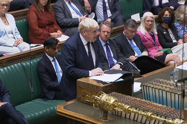 Prime Minister Boris Johnson speaking in the House of Commons, Westminster, where he has announced a 1.25 percent increase in National Insurance. Picture: House of Commons/ PA Wire