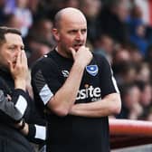 Former Pompey boss Paul Cook, right, and Leam Richardson were in opposite dugouts for Ipswich's draw with Wigan. Picture: Joe Pepler