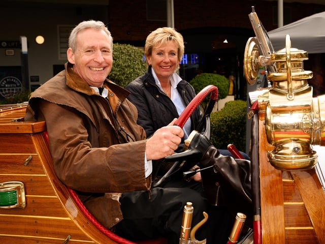 Pictured is: Nick and Carolyn Pointing, who built and still on the Chitty Chitty Bang Bang car.Picture: Keith Woodland (180321-10)