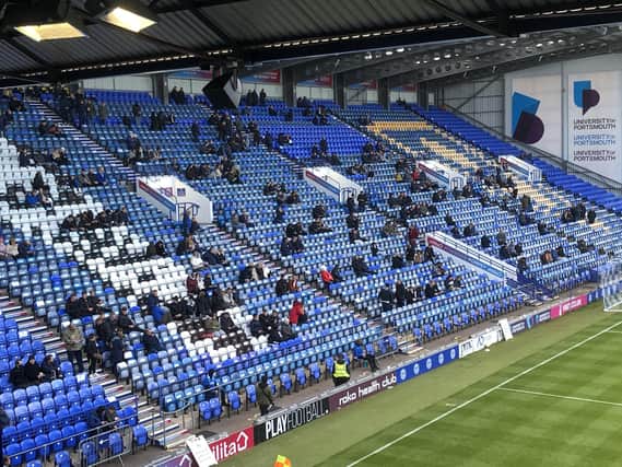 Fans in the Fratton End for the Portsmouth Senior Cup final