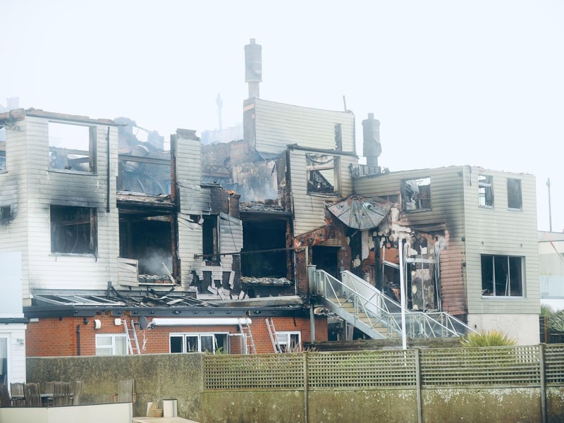 Crews from Fareham, Gosport, Cosham, Portchester, Southsea, Eastleigh, Hightown, Beaulieu, Romsey and Ringwood were called to tackle a significant fire in the roof space of the three-storey Osborne View hotel and restaurant in Fareham.