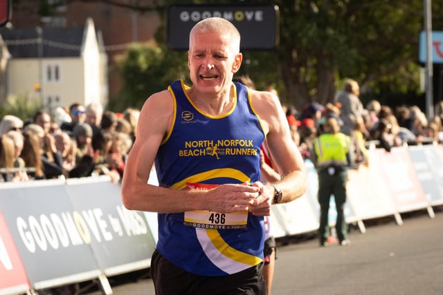 Pictured is: Runners cross the line to finish

Picture: Keith Woodland (151021-537)