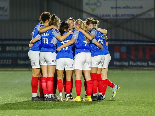 Pompey Women (blue) v Pompey Women Development. Picture by Nathan Lipsham