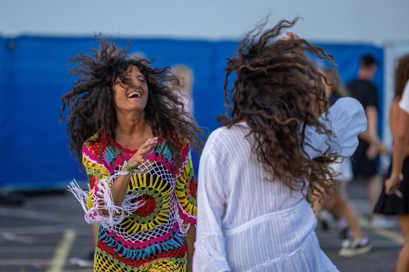 Going full-on to 'Sam & The Womp' at Victorious Festival. Picture: Mike Cooter (260823)