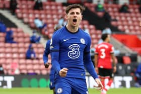 Mason Mount celebrates scoring for Chelsea at Southampton. Picture: MICHAEL STEELE/POOL/AFP via Getty Images)
