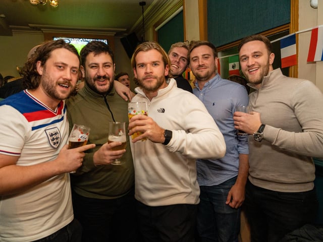 England fans at the Leopold Tavern in Southsea during the first half of England vs France. Picture: Matthew Clark