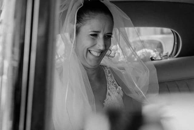 Natalie on the way to her wedding. Credit: Weddings by Sophia B / besidetheseasidephotography.co.uk/