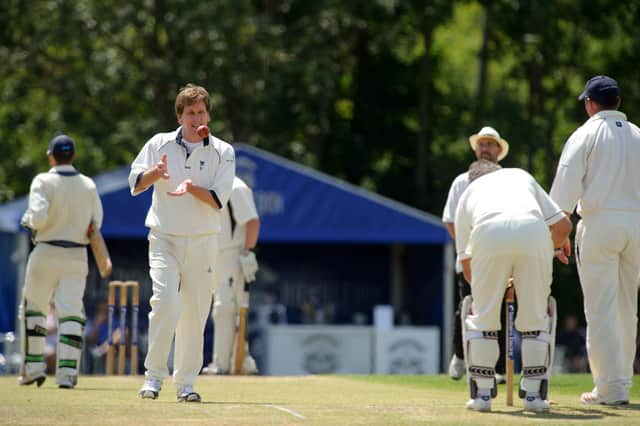 Former Hampshire all-rounder Kevan James playing in a charity game at Hambledon. Picture: Allan Hutchings