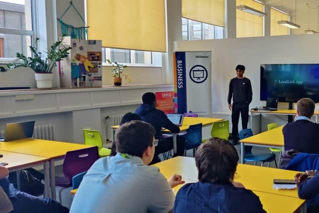 Presenting their ideas - City of Portsmouth College IT students
