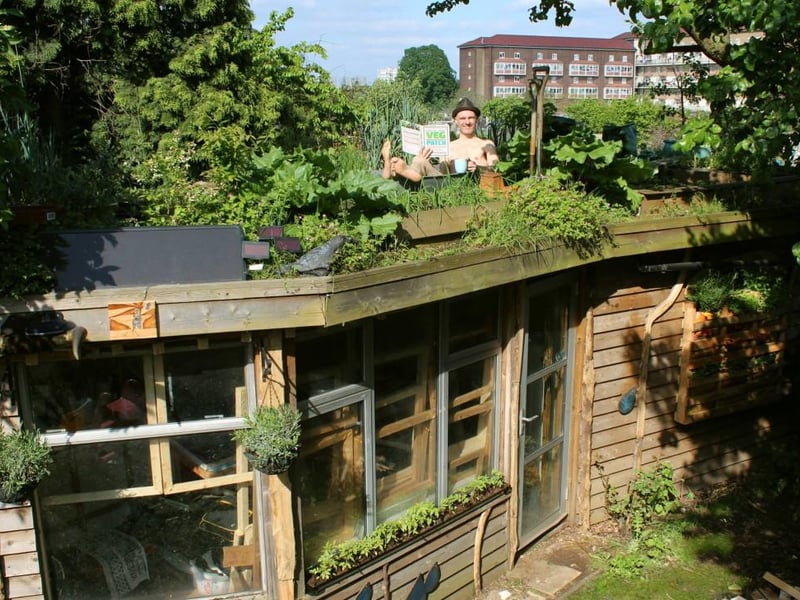 The Allotment Roof Shed is Shed of the year 2014, built by Joel Bird.
What makes my shed most special is probably the roof. I was tight for space so rather than put a shed on an allotment, I put an allotment on my shed! I use the shed as my work space, the first half is for painting and art, the second half is a music practise room and studio. It's easy to access the roof, with a little staircase and I even have a tin bath up there for a Summer soak. It really is a true, working shed and a little mini countryside which keeps me sane in a city.