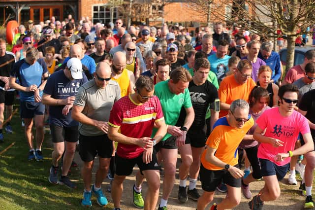 Runners set off in the latest Fareham parkrun Picture: Chris Moorhouse (jpns 260322-19)