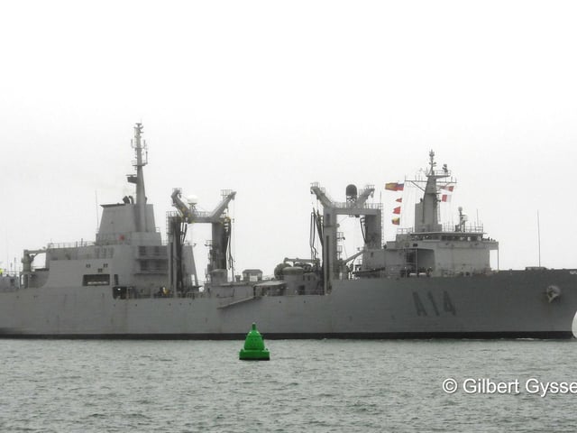 ESPS Patino sailing into Portsmouth on February 20.