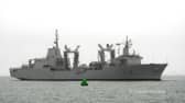 ESPS Patino sailing into Portsmouth on February 20.