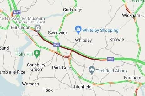 40 minute delays on the M27 on April 1, 2022.
Picture: Romanse