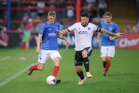 Eoin Teggart, left, has joined Gosport on a month's loan from Pompey. Picture: Habibur Rahman