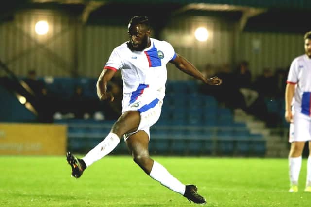 Nick Dembele netted four times in Gosport's thumping cup win over Paulsgrove. Picture: Tom Phillips