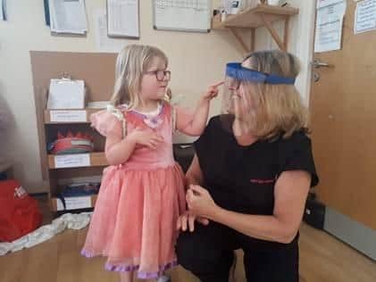 Admiral Lord Nelson School has made face shields which it has donated to the NHS and staff at Tops Day Nurseries in Portsmouth