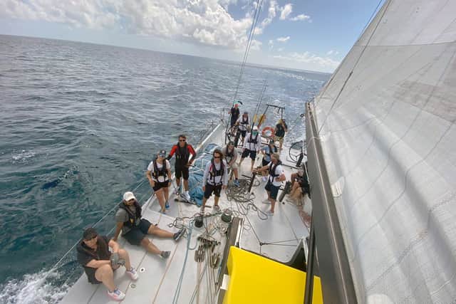 Crew led by captain Lance Shepherd on yacht Telefonica Black on voyage back to UK from Caribbean.